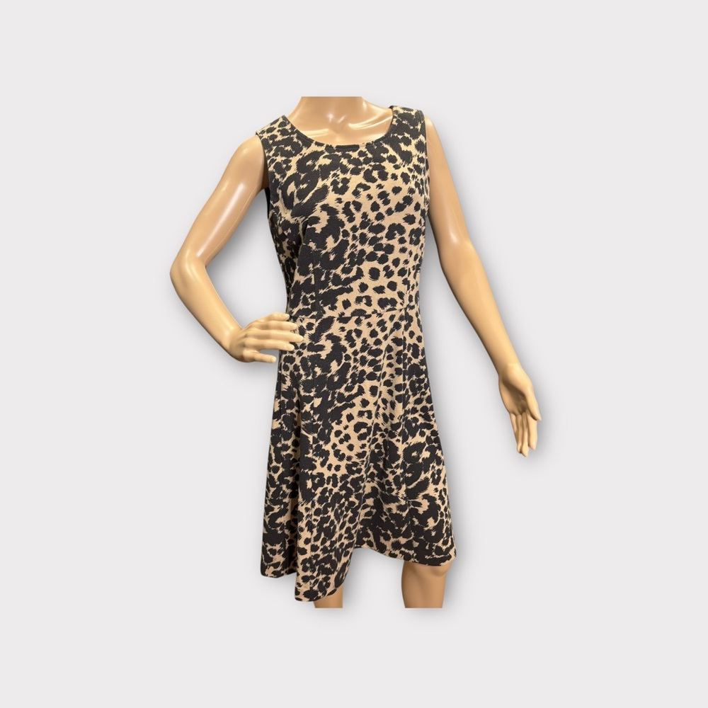 212 Collection Leopard Print Fit & Flare Dress Women’s Size 8 Sleeveless